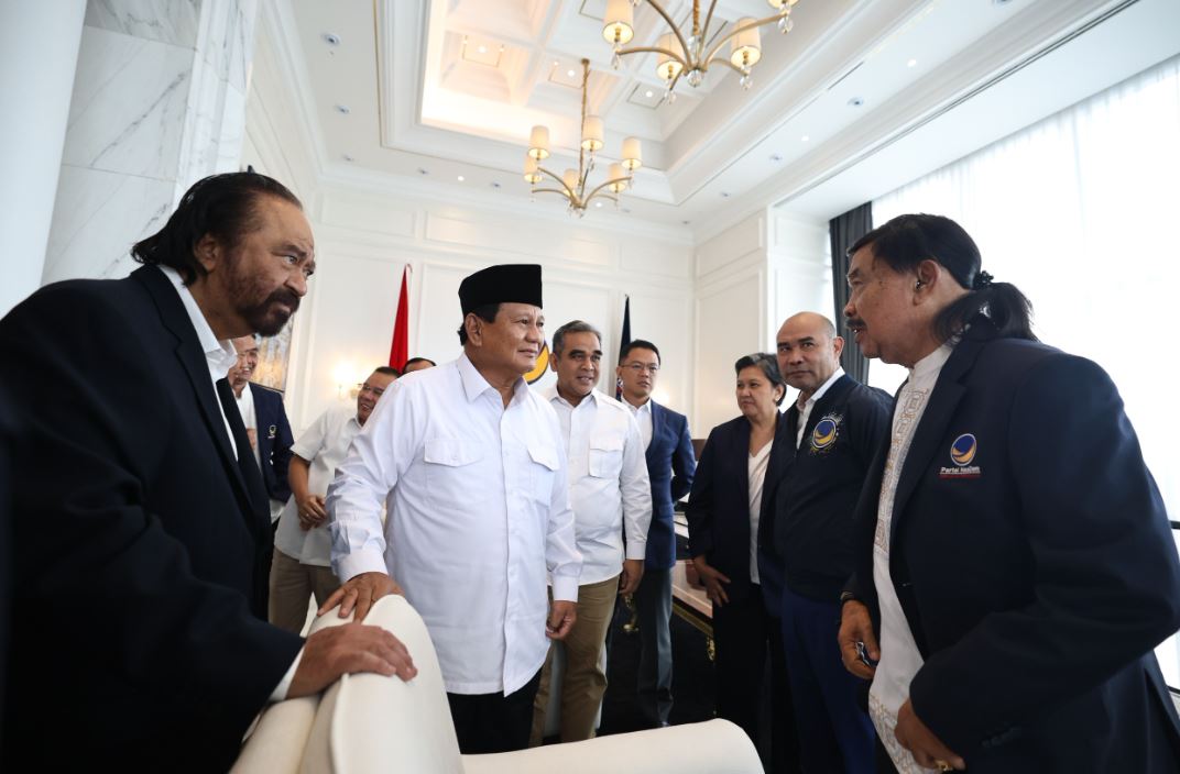 Prabowo Subianto Bertemu Surya Paloh di Gedung NasDem: Saya Hadir untuk Menghormati