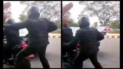 Paspampres Terjatuh dari Sepeda Motor Besar saat Mengawal Presiden Jokowi