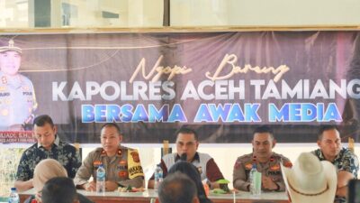 Silaturahmi Kapolres Aceh Tamiang dengan Puluhan Wartawan dalam Acara Coffee Morning